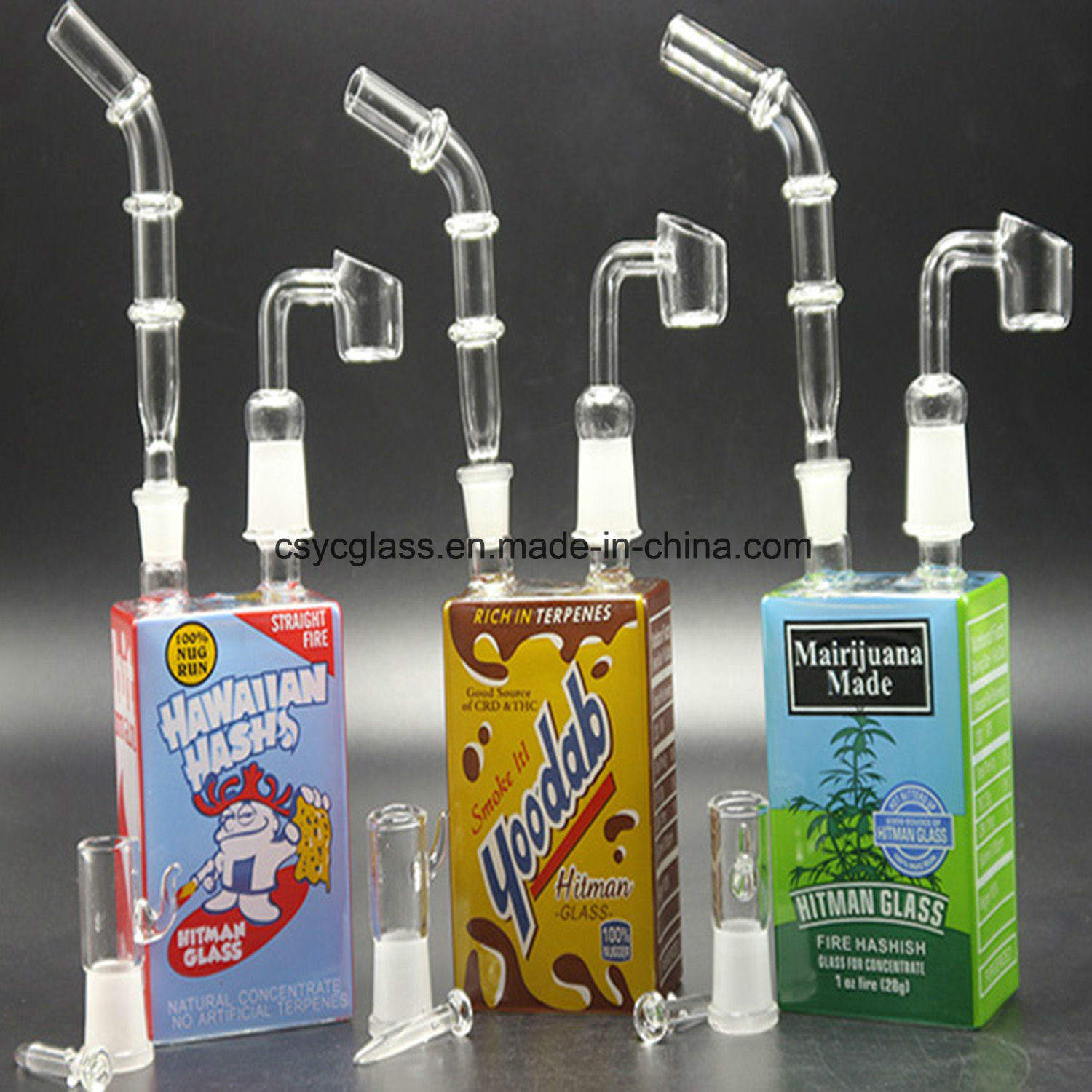 Glass Water Pipe Juice Bongs 14mm for Glass Smoking Pipe