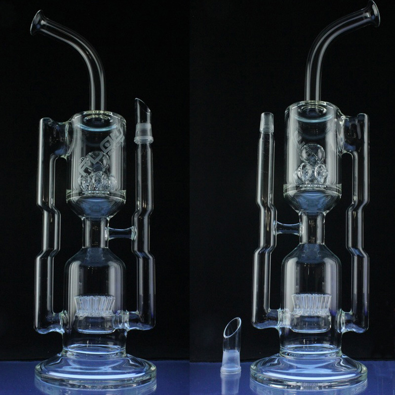 New Cross-Crystal Recycler Hookah Glass pipe Smoking Water Pipe (ES-GB-028)