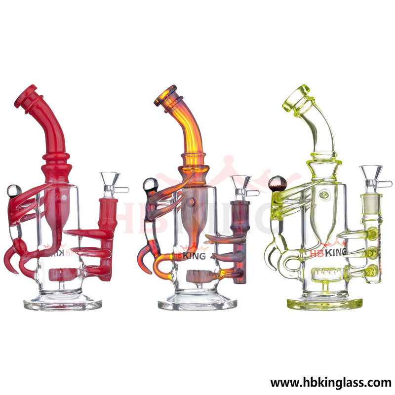 Hbking Design Colorful Recycler Percolator Glass Smoking Water Pipe Glass Art